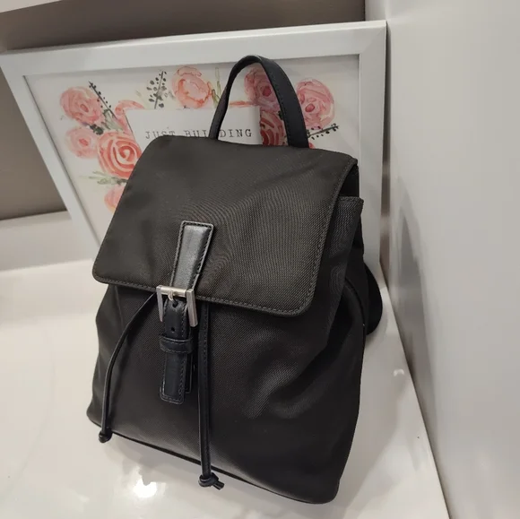 🖤Vintage Y2K Coach D3J-7441 Nylon & Leather Trim Adjustable Backpack 🖤 - Picture 6 of 16